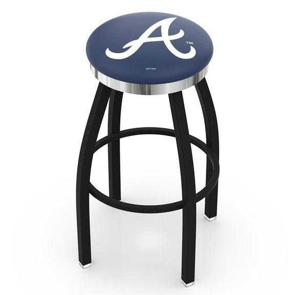 Atlanta Braves 25" Swivel Counter Stool with Chrome Accent