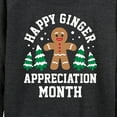 thumbnail image 3 of Instant Message - Happy Ginger Bread Appreciation Month Christmas - Women's Lightweight French Terry Long Sleeve Shirt, 3 of 6