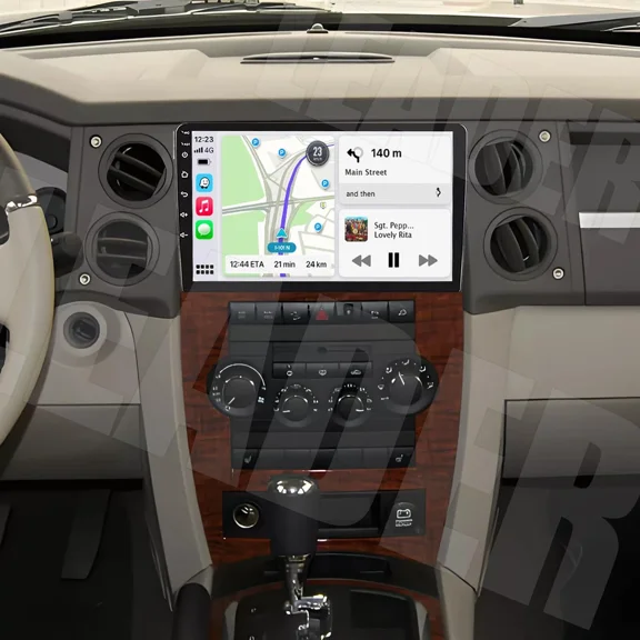 10" Android 15 Car Stereo Compatible for Jeep Commander 2008-2010, 4 64GB, Wireless CarPlay & Android Auto, Built-in GPS Navigation, AHD Backup Camera, BT/WiFi/SWC/Split Screen