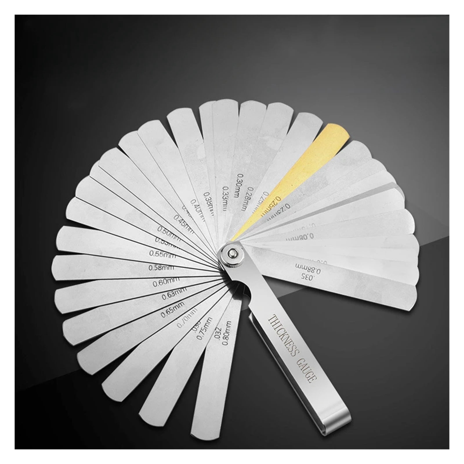 32 Piece Combination Feeler Gauge Stainless Steel Ruler For Measurement Probe Gap ,Easy Identification