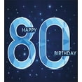 thumbnail image 3 of 80th Birthday Duvet Cover Set, Diamond Age 80 Yeras Old Happy Birthday Party Theme with Stars, Decorative 3 Piece Bedding Set with 2 Pillow Shams, King Size, Navy Blue and Sky Blue, by Ambesonne, 3 of 3