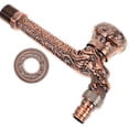 thumbnail image 2 of SHISUYAN 1Pcs Wall Mounted Kitchen Tap in Light Brown Metal with Embossed Design 15.5x9.5x4in, 2 of 9
