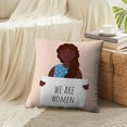 thumbnail image 3 of LALILO Throw Pillow Covers Cartoon Character Smiling Afro American Young Cushion Cover 18" x 18", 2 Pack, 3 of 6