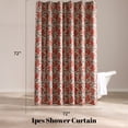 thumbnail image 3 of Sonive Red Floral Water Resistant Shower Curtain, Universal Fit Farmhouse Bathroom Decor, 72" x 72", 3 of 7
