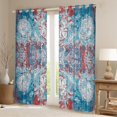thumbnail image 2 of Homewish Blue Vintage Graffiti Curtains Pack of 2 (42x84 Each), Fashion Artwork Curtains Blackout, Western Bohemian Style Bedroom Curtains, Window Curtains Decor, 2 of 6