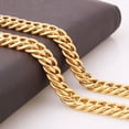 thumbnail image 4 of QQTDFG 8/10/12/14/16/18mm Heavy 18K Gold Tone Stainless Steel Mens Chain Curb Necklace-10mm-7 inch bracelet, 4 of 5