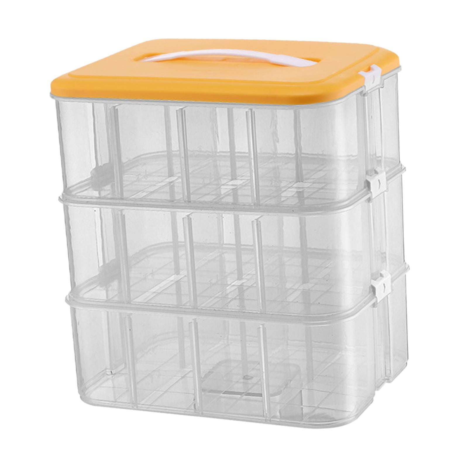 Fiocias Portable Building Blocks Storage Gaming Building Blocks Container Case for Craft three floors