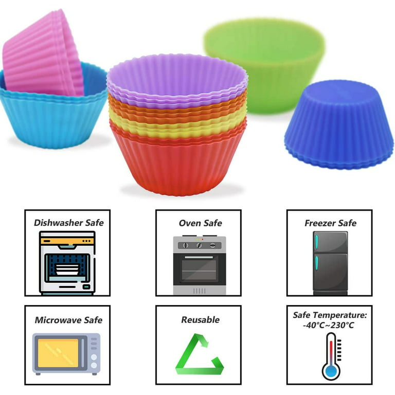6Pcs/set Reusable Silicone Hear Cup DIY Cake Molds Silicone Mold
