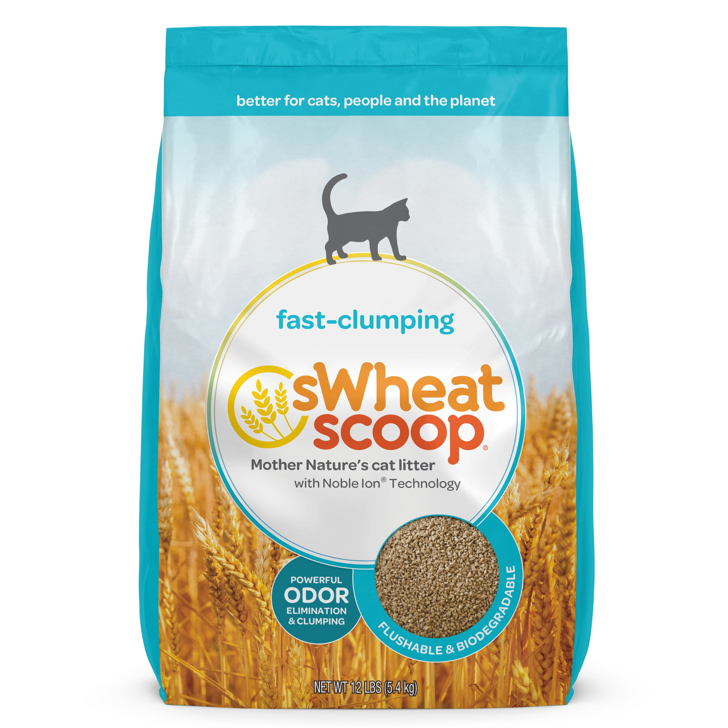 sWheat Scoop Natural FastClumping Wheat Cat Litter, 12lb
