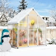 thumbnail image 4 of NETAJE 4'x 6'Quick Setup Polycarbonate Greenhouse with Window,Large Aluminum Walk-in Green House for Backyard/Outdoor,Sliver, 4 of 7