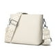 thumbnail image 3 of Bolso Hombro Cuero Genuino Bandolera Suave Tipo Cartera para Mujer () Blanco, 3 of 6