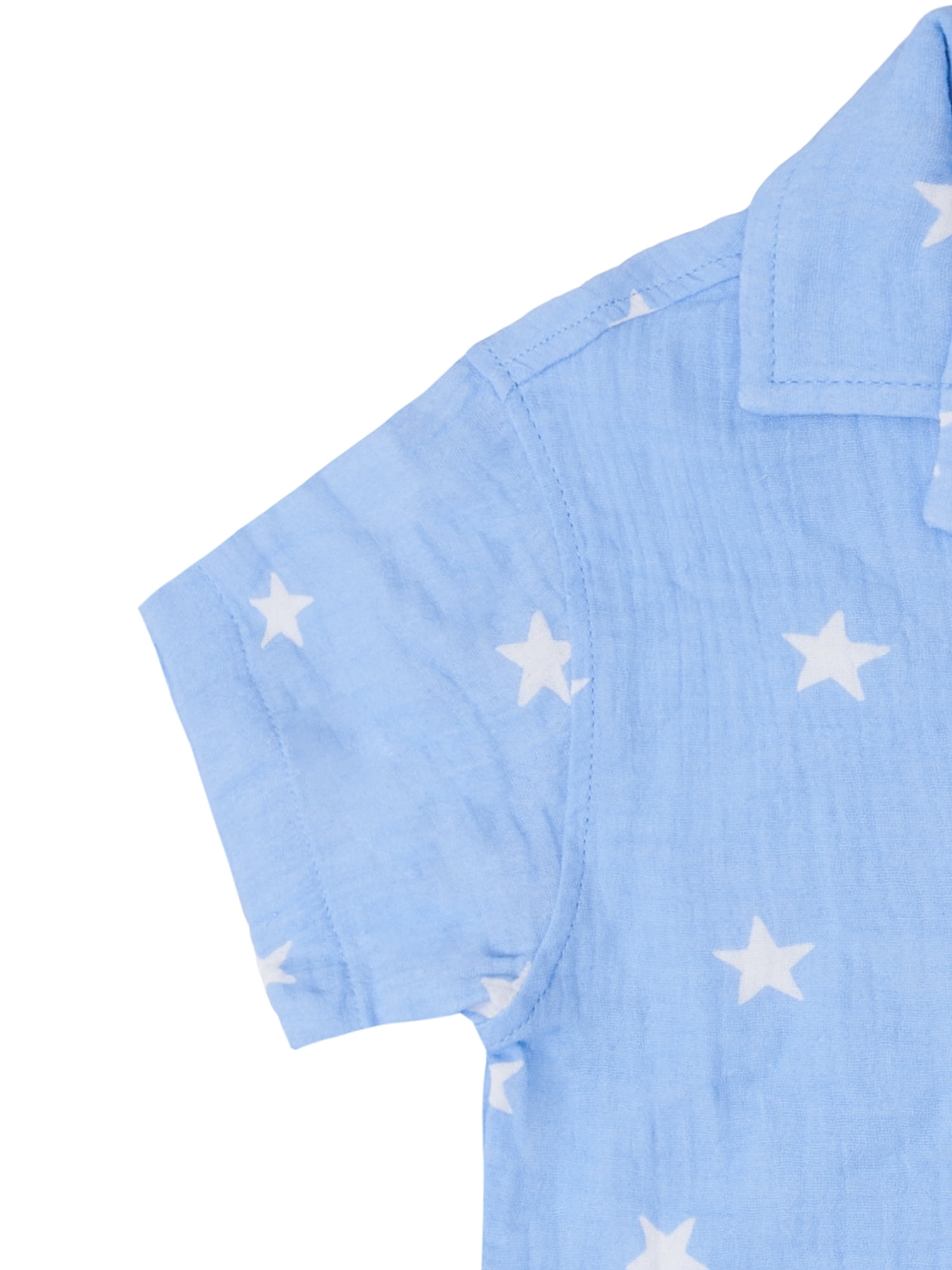 Way to Celebrate Baby and Toddler Boy Americana Shirt and Short Set, Sizes 0-3M-5T