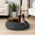 thumbnail image 5 of PetAmi Calming Dog Bed for Small Medium Dog Cat, Round Donut Dog Bed Washable, Fluffy Faux Fur Plush Cuddler Pet Kitten Cushion Bed, Anti-Slip, Fits up to 45 lbs, 30 inch, Dark Gray, 5 of 9