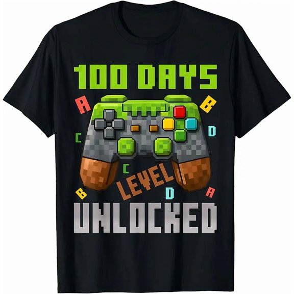 100 Days Level Unlocked Gaming 100 Days of School Boys T-Shirt