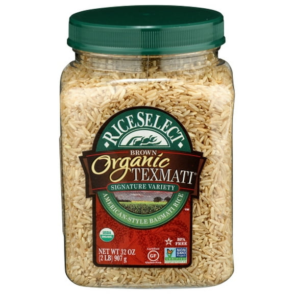 (Pack of 4) RiceSelect Brown Rice Organic Jar 32 oz