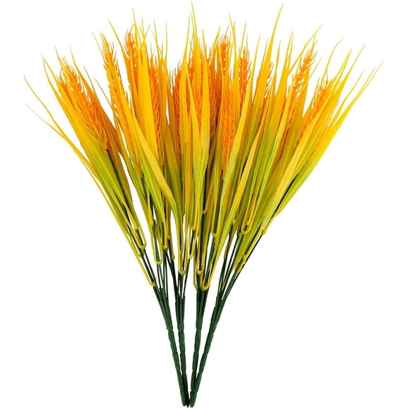 Pack of Artificial Plastic Wheat Grass Plants,Greenery Shrubs,Hanging Bushes