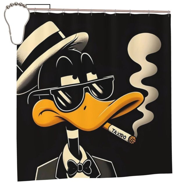 Cortina de ducha de tela de poliéster impermeable Bugs Bunny, decoración de baño, kit de cortina de ducha con ganchos, 72 x 72 pulgadas