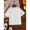thumbnail image 2 of Camiseta con estampado de perro para niña, mezcla de poliéster, cuello redondo, manga corta, elasticidad media, tejido de punto con estampado animal para deportes., 2 of 6