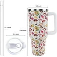 thumbnail image 2 of 40 oz Mushroom Tumbler with Handle and Straw, Travel Mug Water Bottle, Stainless Steel Insulated Cup with Lid and Straw, Birthday Christmas Gifts, 2 of 6