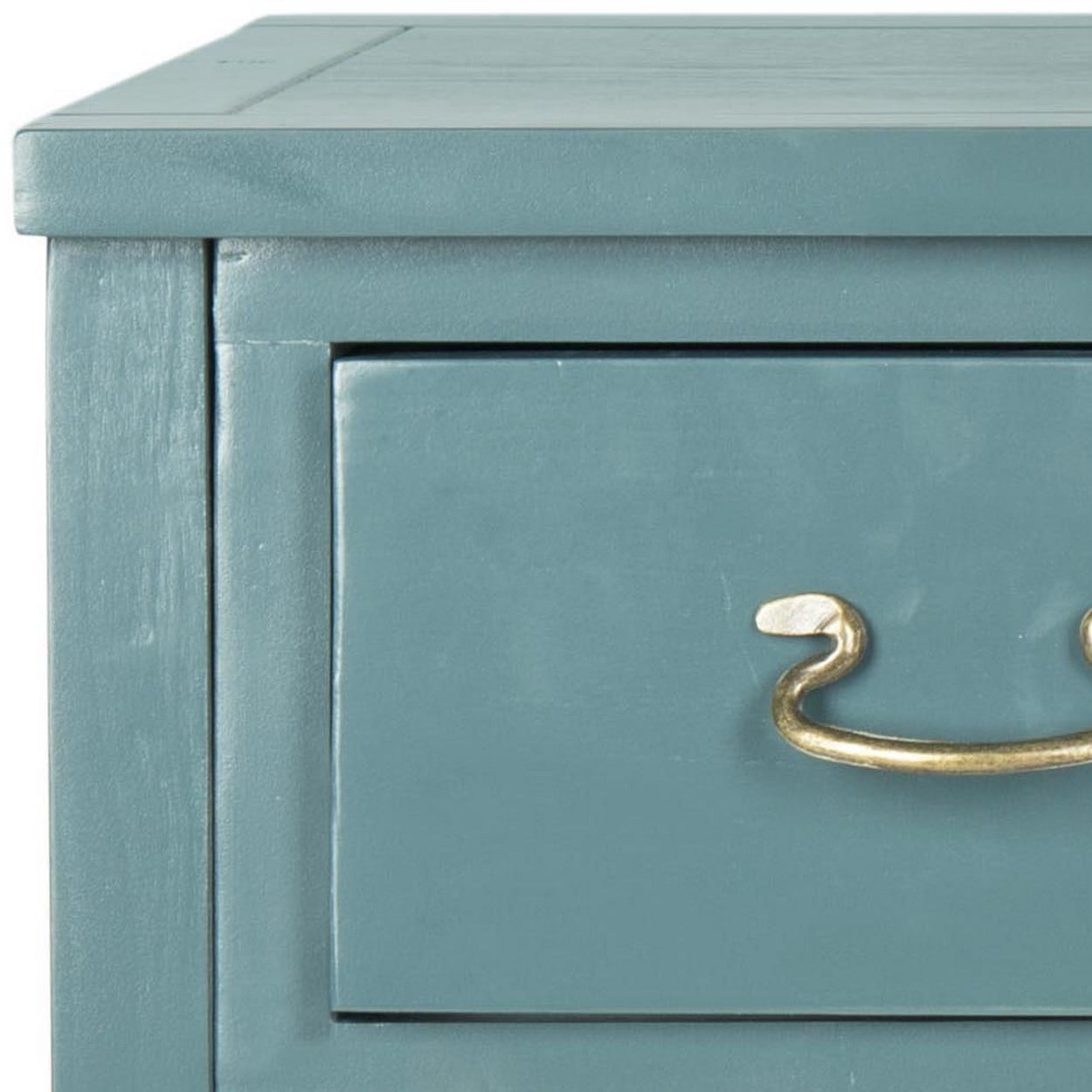 SAFAVIEH Cindy Contemporary Nautical Console w/ 3 Storage Drawers, Slate Teal