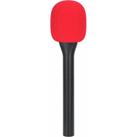 wqlpp-Interview Microphone Handle for RODE Wireless GO II, Wireless PRO, Wireless ME and DJI 2 Mic, Interview GO Handheld Adapter with 1/4" Threaded Holes, Convenient Attaching The Tripod(Red)