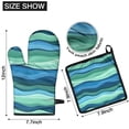 thumbnail image 6 of Green and Grey Abstract Art Artwork Kitchen Oven Mitt and Pot Holder Sets 2 Pcs for Baking, Cooking and Grilling, Heat Resistant Up To 392 °F, 6 of 7
