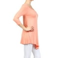 thumbnail image 3 of Women's Solid Basic Casual Side Button Trim Round Neck Blouse Shirt Tunic Top, 3 of 5