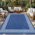 thumbnail image 2 of Dark Blue Retro Greek Key Outdoor Rug 6x9 Ft - Reversible Patio Rug Outdoor Camping Rugs, Geometric Greece Ancient Rustic Indoor Outdoor Area Rugs, Non-Slip Outdoor Carpet Runner for Deck/Porch, 2 of 8
