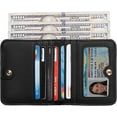 thumbnail image 2 of nipocaio Womens Small Compact Bifold Luxury Genuine Leather Pocket Wallet Ladies Mini Purse with ID Window, 2 of 5