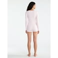 thumbnail image 2 of No Boundaries Button Front Sleep Romper with Long Sleeves, Women’s and Women's Plus, XS-4X, 2 of 4