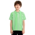 thumbnail image 5 of Boys Girls Short Sleeve Polo Shirt Cute Summer T-Shirts Striped Polo Shirts Green 160, 5 of 6