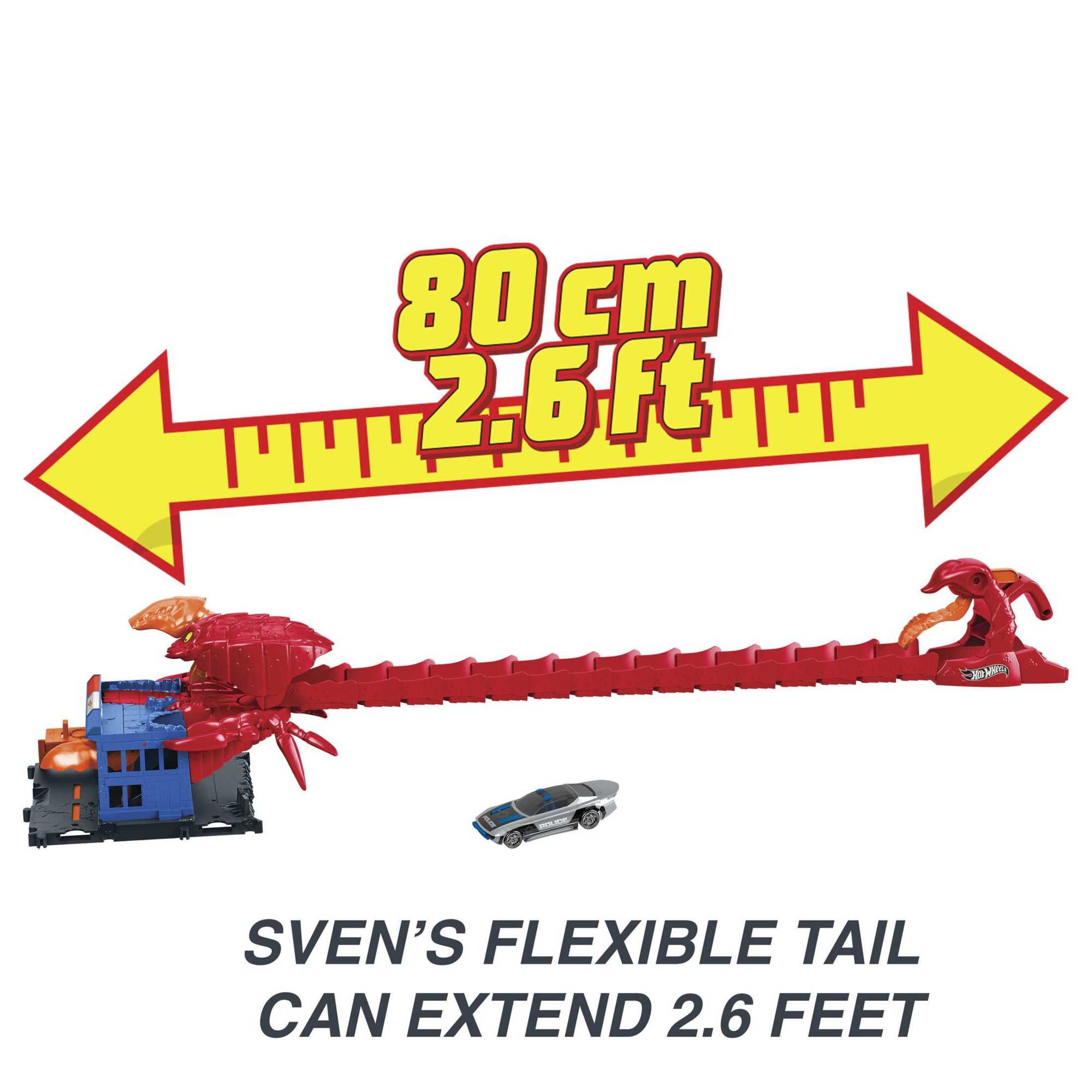 Hot Wheels City Scorpion Flex Attack Track Set & Toy Car with 2.-5ft Long Bendable Track