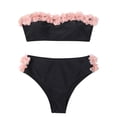 thumbnail image 1 of DPTALR Maillot de Bain une Pièce pour Femmes à Poitrine Haute avec Dégradé Contrasté et Fente, 1 of 8