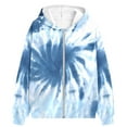 thumbnail image 3 of Gpaecead Boys And Girls Tie-Dye Zip Up Hoodie Sweatshirt Long Sleeve Oversized Sweatshirt Jacket With Pockets Blue, 3 of 3