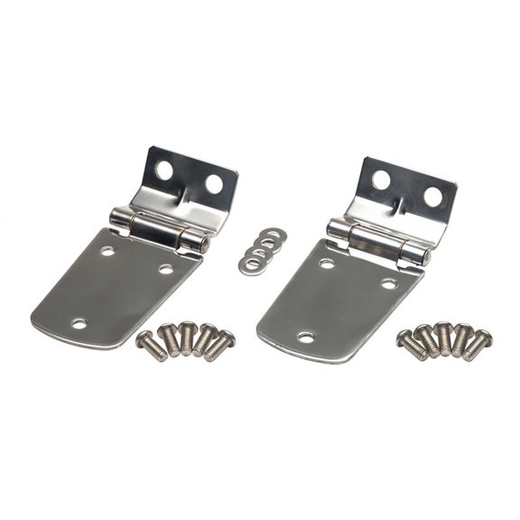 Kentrol 07-18 Jeep Wrangler JK Hood Hinge Pair - Polished Silver