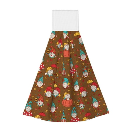 

Jgfou cute gnome Pumpkin Print Coral Fleece Microfiber Hanging Hand Towel Soft Premium Dishcloths Multi-Purpose Dust and Stain Removal Cleaning Supplies