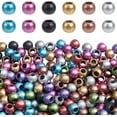 thumbnail image 6 of 400Pcs Matte Metallic Acrylic Large Hole Beads Opaque Acrylic Bead Round Spacer Beads, 6 of 7