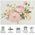 thumbnail image 6 of Washable Area Rug, Floral Pink Roses Print Accent Floor Carpet For Dining Room Office Home, White Soft Low-Pile Non-Slip Rugs For Living Bedroom Rug, 6 of 6