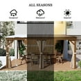 thumbnail image 3 of Mondawe 12x16 ft Wall Mounted Hardtop Gazebo,Lean to Gazebo with Curtain and Netting,Aluminum Sunroom for Garden, Lawn, Backyard Deck, 3 of 9