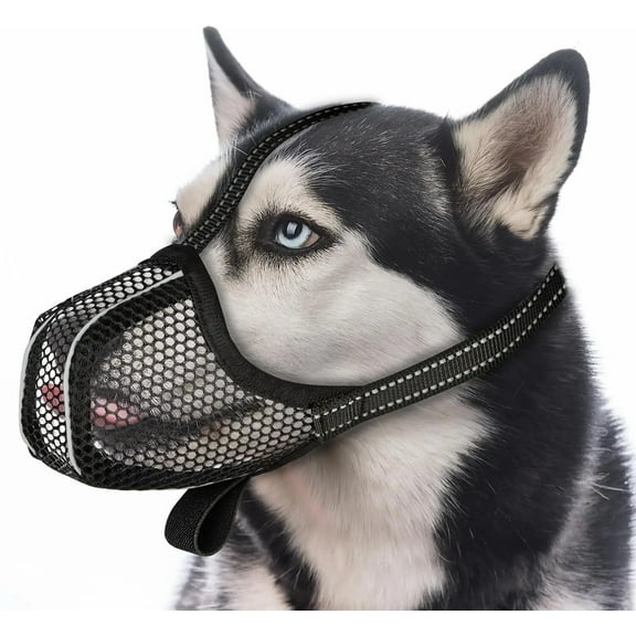 Dog Muzzle, Soft Mesh Covered Muzzles with Adjustable Straps Prevent Biting Chewing and Licking