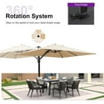 thumbnail image 4 of PURPLE LEAF Outdoor Offset Umbrella 9' X 12' Rectangle Large Aluminum Patio Umbrella with 360-degree Rotation Cantilever Umbrella for Garden Outdoor Pool, Beige, 4 of 17