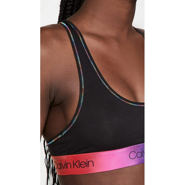 Calvin Klein BLACK GRADIENT RAINBOW Modern Cotton Bralette US Large