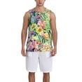 thumbnail image 4 of Easygdp Watercolor Blooming Cactus Men's Mesh Basketball Jersey Quick Drying Sleeveless Shirts Fitted Muscle Tank Tops Sport Round Neck T-Shirt - 3X-Large, 4 of 9