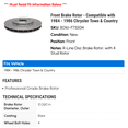 thumbnail image 2 of Front Brake Rotor - Compatible with 1984 - 1986 Chrysler Town & Country - Raybestos, 2 of 2