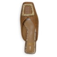 thumbnail image 3 of Sam Edelman Lavina 5 Brown Slip On Square Toe Gold Stud Fabric Flat Mules Shoes (Cuoio, 7.5), 3 of 3