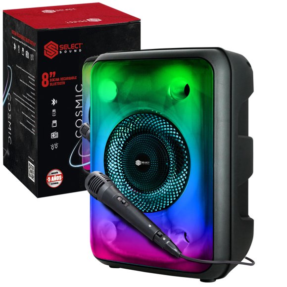 Bocina Bafle Inalámbrica Bluetooth Recargable Portátil Select Sound Luz Led Rgb BT1018 Select Soud BT1018