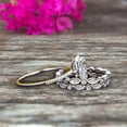 thumbnail image 3 of 3.05 Carat Cushion Cut Moissanite Bridal Set Engagement Wedding Ring 10k White Gold Full Eternity Art Deco With Two Matching Band, 3 of 5