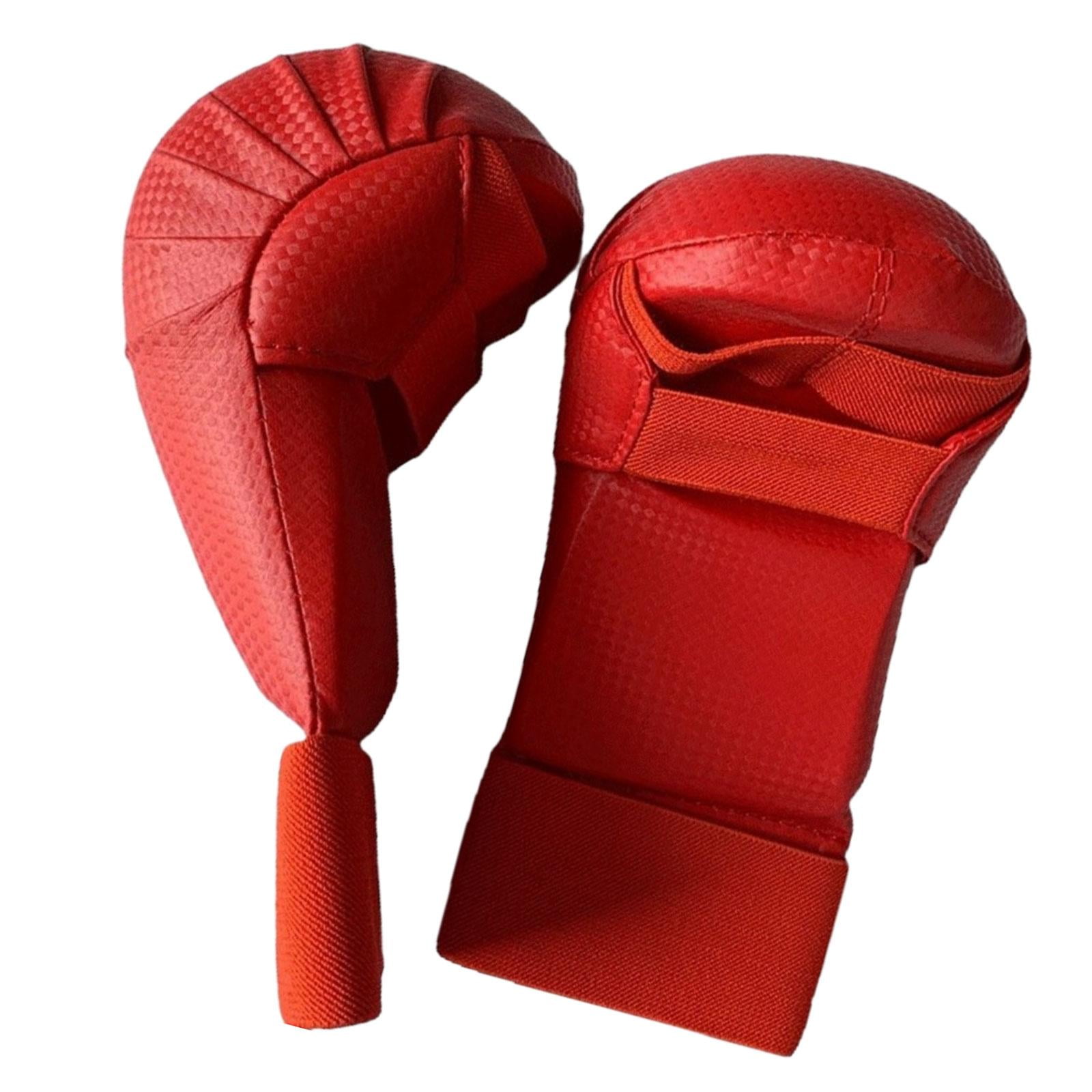 harayaa Boxing Gloves Karate Gloves Leather Lightweight Breathable Mma Gloves Kickboxing red XL