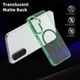thumbnail image 2 of ELEHOLD Clear Magnetic Phone Case for Samsung Galaxy S25, Compatible with Wireless Charging Slim Translucent Matte Back Shockproof Anti-Fingerprint Cover for Samsung Galaxy S25,Green, 2 of 7