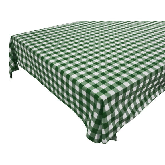 Cotton Gingham Checkered Tablecloth Hunter Green